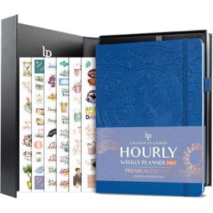 image:imageLegend Hourly Planner PRO Premium  Undated Schedule Planner with Time Slots  Weekly Monthly amp Daily Personal Organizer A4 PurpleMystic Blue  Debossed