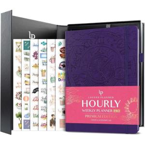 image:imageLegend Hourly Planner PRO Premium  Undated Schedule Planner with Time Slots  Weekly Monthly amp Daily Personal Organizer A4 PurplePurple  Debossed