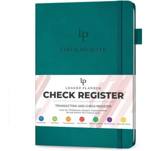 image:imageLegend Planner Check Register Book  Accounting Ledger Book for Small Business amp Personal Use  Checkbook Register to Track Financial Transactions  Hardcover 7x10 6300 Entries Rose GoldDark Teal