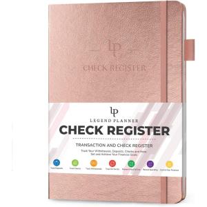 image:imageLegend Planner Check Register Book  Accounting Ledger Book for Small Business amp Personal Use  Checkbook Register to Track Financial Transactions  Hardcover 7x10 6300 Entries Rose GoldRose Gold