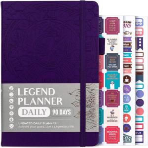 image:imageLegend Planner Daily for 3 Months  Undated Monthly Weekly amp Daily Planner to Hit Goals Organizer amp Productivity Journal A5 Rose GoldDark Purple