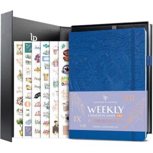 image:imageLegend Planner PRO Premium  Large Undated Weekly Monthly amp Budget Planner with Habit Tracker  Life Organizer for Time amp Task Management Goal Setting amp Productivity  A4 Size Black New CoverMystic Blue  Debossed