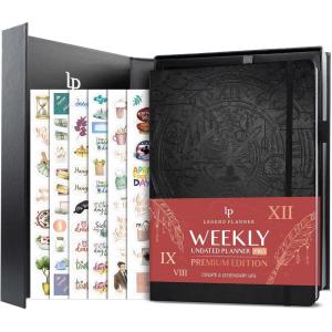 image:imageLegend Planner PRO Premium  Large Undated Weekly Monthly amp Budget Planner with Habit Tracker  Life Organizer for Time amp Task Management Goal Setting amp Productivity  A4 Size Black New CoverBlack  Debossed