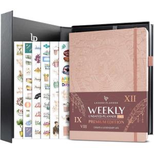 image:imageLegend Planner PRO Premium  Large Undated Weekly Monthly amp Budget Planner with Habit Tracker  Life Organizer for Time amp Task Management Goal Setting amp Productivity  A4 Size Black New CoverRose Gold  Debossed
