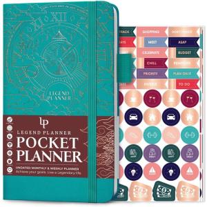 image:imageLegend Planner Pocket  Small Undated Monthly amp Weekly Goal Journal and Calendar for Productivity Mini Life Organizer Planner Perfect for Purse Size 35 x 62 Hardcover  Viridian GreenViridian Green Undated