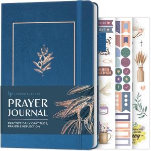 image:imageLegend Prayer Journal for Women amp Men  Daily Devotional Notebook  Bible Study Supplies amp Accessories  Faith Based Gifts  Religious Planner amp Spiritual Gods Book 58 x 83 AquamarineMystic Blue Gold foil