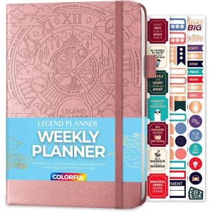 image:imageLegend Weekly Colorful Planner 2nd Edition  Undated Life amp Work Agenda Journal for Time Management Goal Setting Productivity Tasks amp To Do Lists  A5 size 58  x 83 Hardcover  PeriwinkleRose Gold Debossed