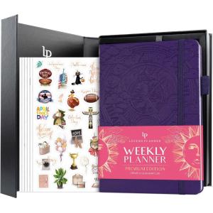 image:imageLegend Weekly Planner Premium  Undated Weekly Monthly amp Budget Planner  Life Organizer for Time Management amp Productivity A5 BlackPurple  Debossed