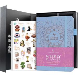 image:imageLegend Weekly Planner Premium  Undated Weekly Monthly amp Budget Planner  Life Organizer for Time Management amp Productivity A5 Dark TealPeriwinkle  Gold Foil