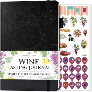 image:imageLegend Wine Tasting Journal  Wine Guide amp Diary  Unique Accessories amp Gifts for Wine Lovers Women amp Men Eco Leather Notebook PurpleBlack