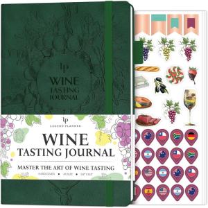 image:imageLegend Wine Tasting Journal  Wine Guide amp Diary  Unique Accessories amp Gifts for Wine Lovers Women amp Men Eco Leather Notebook PurpleForest Green