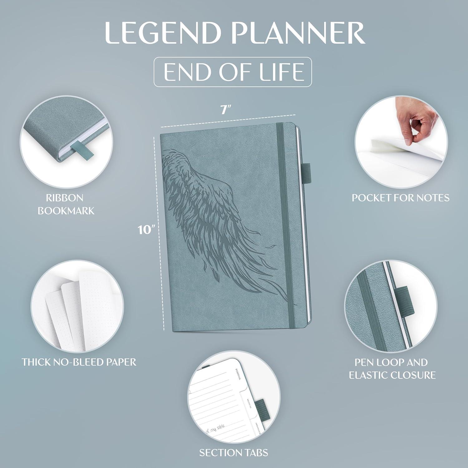 image:imageLegend End of Life Planner When Im Gone Workbook for Final Arrangements Beneficiary Information Funeral Planning Last Wishes amp Will Preparation Final Wishes Organizer Book 7x10 WhiteBlue Surf