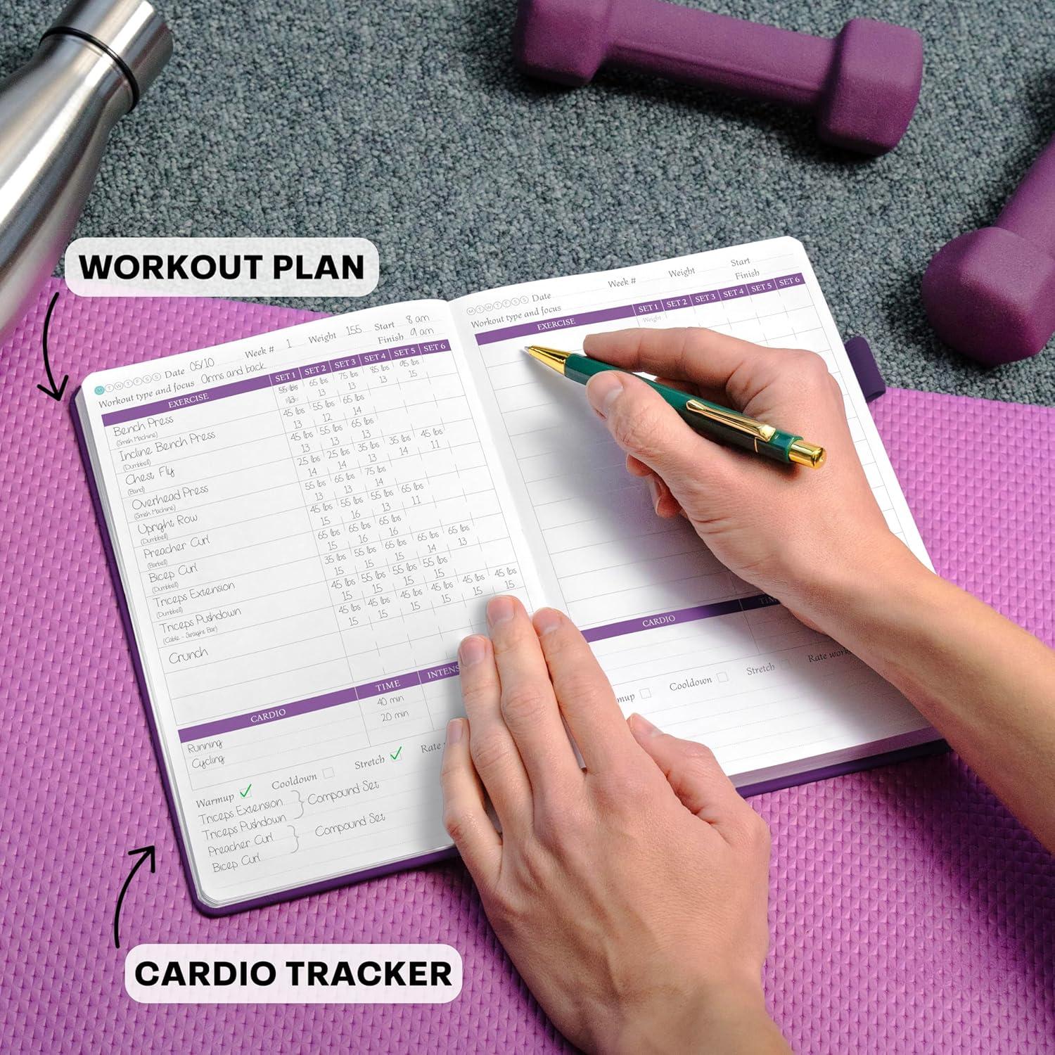 image:imageLegend Fitness Journal Exercise Log Book for Home Workout Gym Weightlifting Training Accessories amp Essentials for Women amp Men Weight Lifting Planner amp Tracker Work Out Gifts Purple