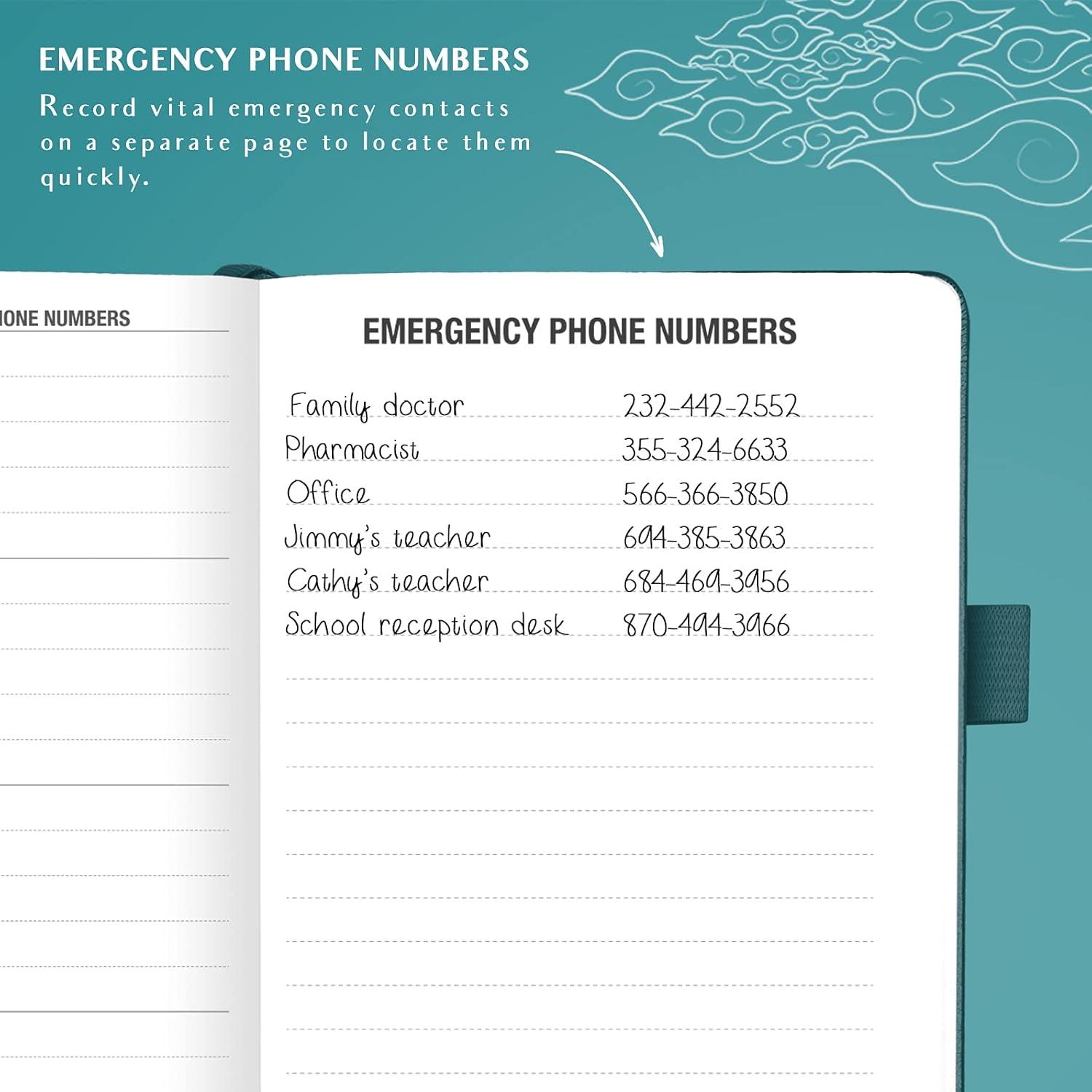 image:imageLegend Planner Address Book with Alphabetical Tabs Telephone Contacts Book for Phone Numbers Addresses Passwords Medium Hot PinkDark Teal