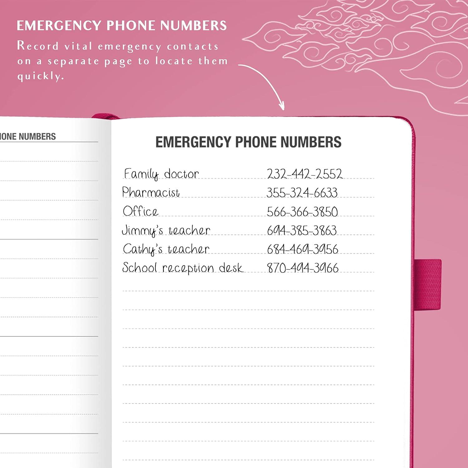 image:imageLegend Planner Address Book with Alphabetical Tabs Telephone Contacts Book for Phone Numbers Addresses Passwords Medium Hot PinkHot Pink