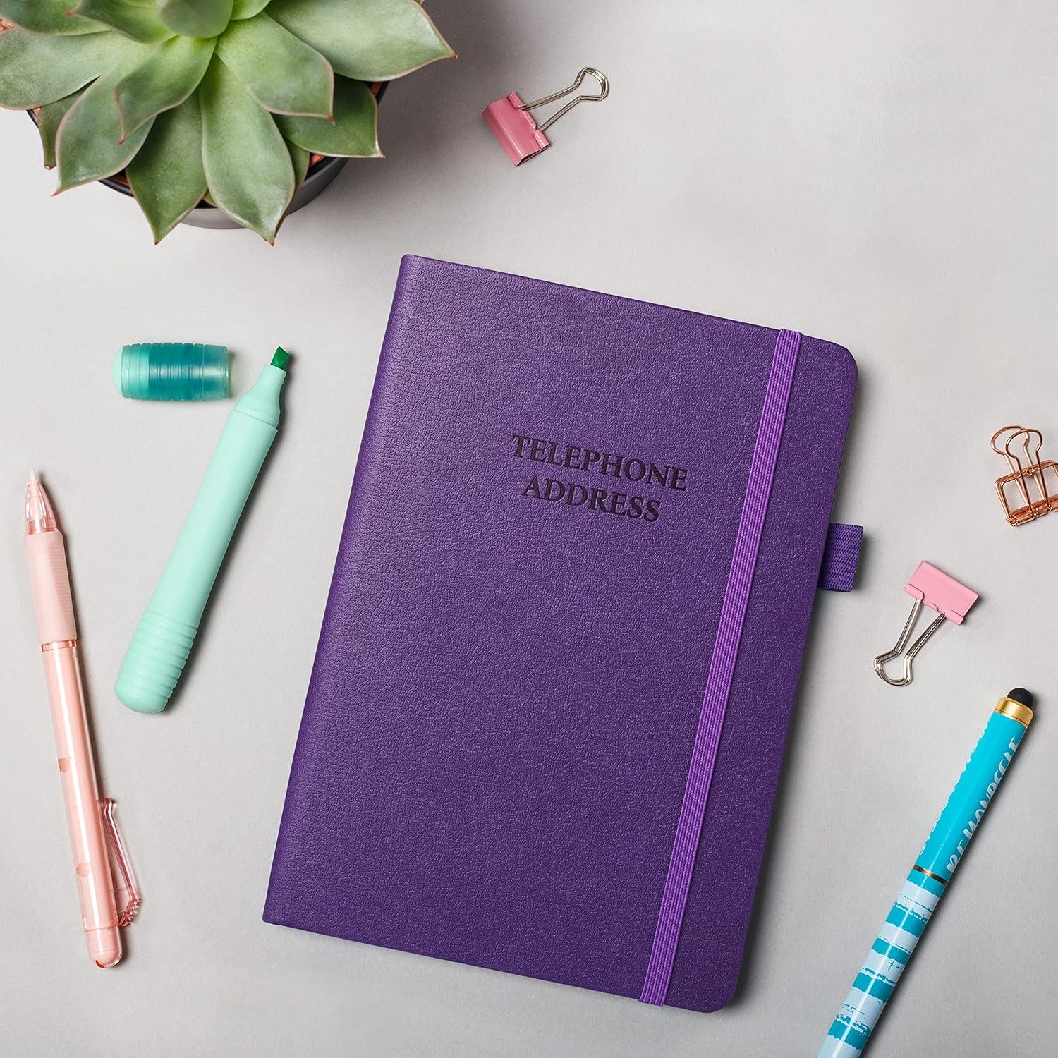 image:imageLegend Planner Address Book with Alphabetical Tabs Telephone Contacts Book for Phone Numbers Addresses Passwords Medium Hot PinkPurple