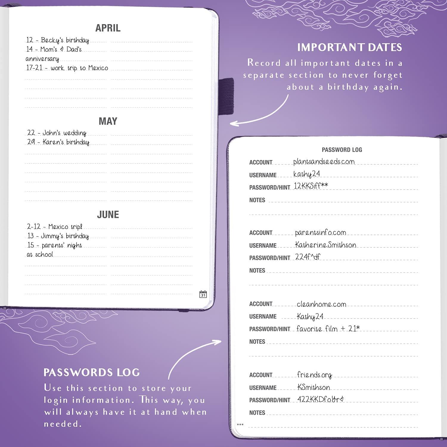 image:imageLegend Planner Address Book with Alphabetical Tabs Telephone Contacts Book for Phone Numbers Addresses Passwords Medium Hot PinkPurple