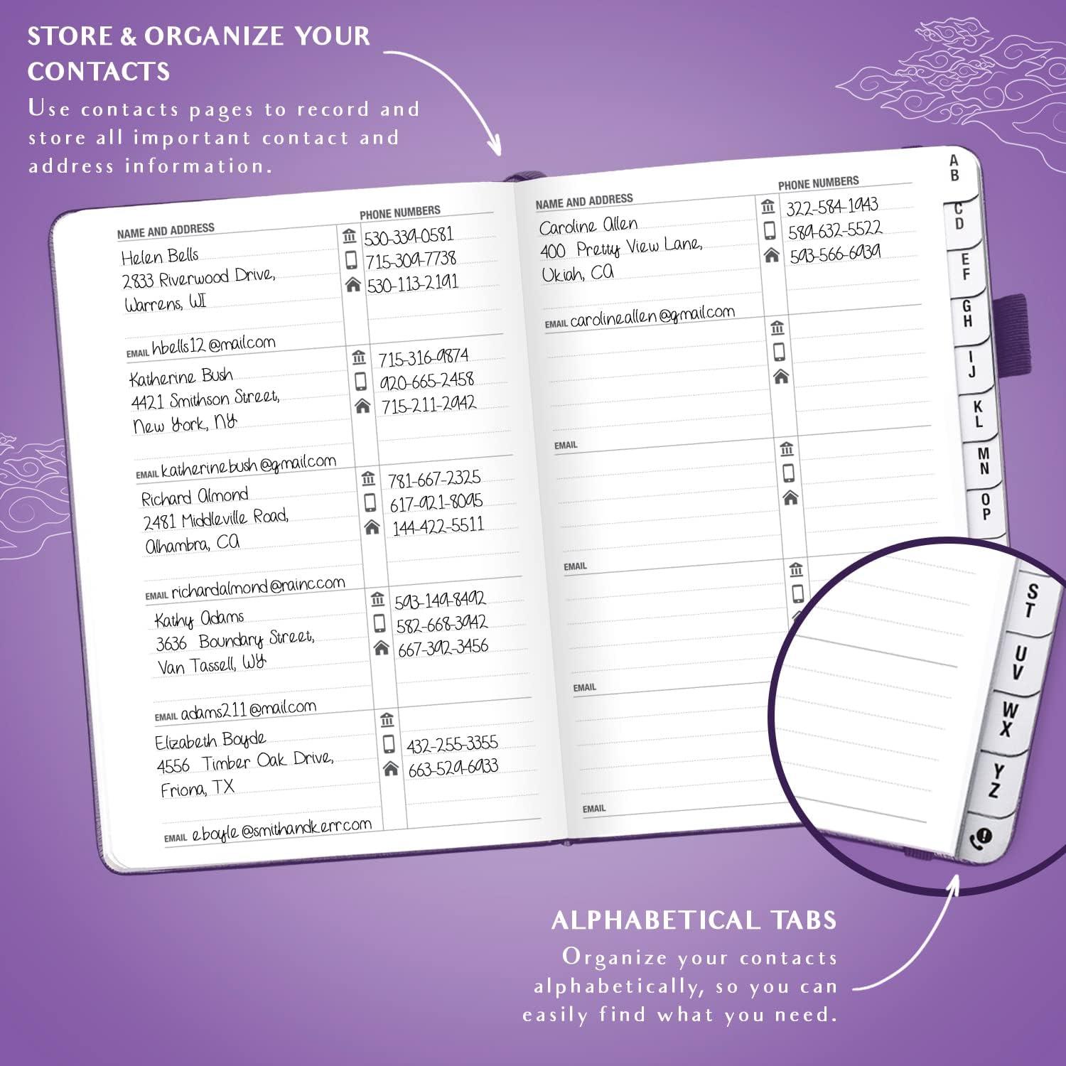 image:imageLegend Planner Address Book with Alphabetical Tabs Telephone Contacts Book for Phone Numbers Addresses Passwords Medium Hot PinkPurple