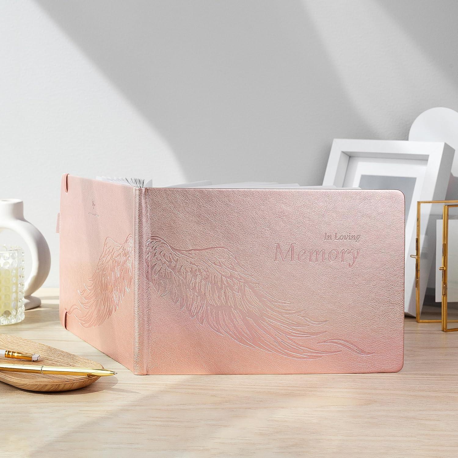image:imageLegend Planner Funeral Guest Book for Memorial Service Hard Cover Celebration of Life Guest Book Memorial Book for Funeral Signing 600 Guest Entries Hardcover 10 x 7 Rose Gold