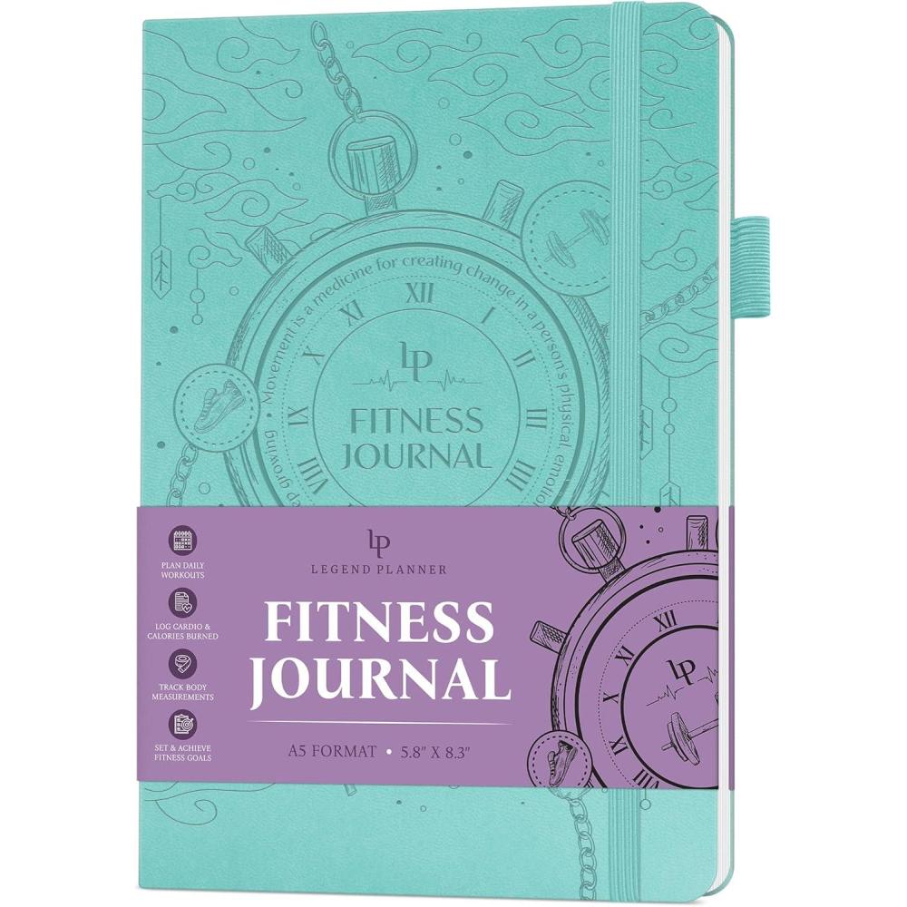 image:imageLegend Fitness Journal Exercise Log Book for Home Workout Gym Weightlifting Training Accessories amp Essentials for Women amp Men Weight Lifting Planner amp Tracker Work Out Gifts Turquoise