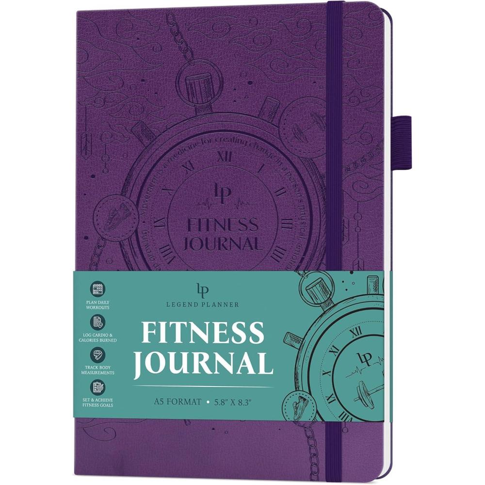 image:imageLegend Fitness Journal Exercise Log Book for Home Workout Gym Weightlifting Training Accessories amp Essentials for Women amp Men Weight Lifting Planner amp Tracker Work Out Gifts Purple