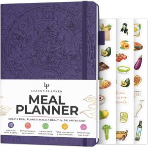 image:imageLegend Meal Planner  Weekly Meal Prep amp Nutrition Journal with Grocery List amp Weight Loss Tracker  Diet amp Wellness Diary Log  Undated 12Month Food Notebook  Hardcover A5 Size Purple