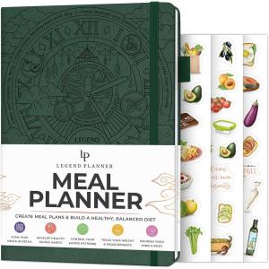 image:imageLegend Meal Planner  Weekly Meal Prep amp Nutrition Journal with Grocery List amp Weight Loss Tracker  Diet amp Wellness Diary Log  Undated 12Month Food Notebook  Hardcover A5 Size Forest Green