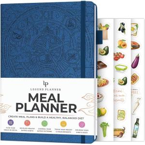 image:imageLegend Meal Planner  Weekly Meal Prep amp Nutrition Journal with Grocery List amp Weight Loss Tracker  Diet amp Wellness Diary Log  Undated 12Month Food Notebook  Hardcover A5 Size Mystic Blue