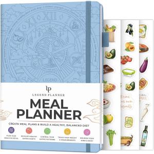 image:imageLegend Meal Planner  Weekly Meal Prep amp Nutrition Journal with Grocery List amp Weight Loss Tracker  Food Notebook amp Diet Diary Light Blue