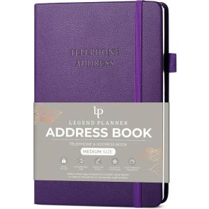 image:imageLegend Planner Address Book with Alphabetical Tabs Telephone Contacts Book for Phone Numbers Addresses Passwords Medium Hot PinkPurple