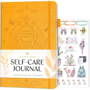 image:imageLegend SelfCare Journal  Guided Daily Reflection Journal to Support Mental amp Physical Health  Daily Mood Meditation amp Personal Development Notebook  71x105 Lasts 3 Months Rose GoldYellow