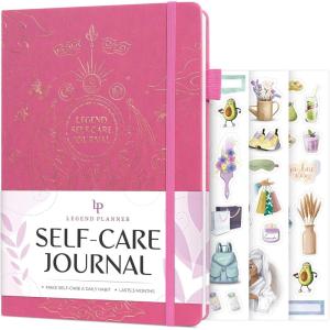 image:imageLegend SelfCare Journal  Guided Daily Reflection Journal to Support Mental amp Physical Health  Daily Mood Meditation amp Personal Development Notebook  71x105 Lasts 3 Months Rose GoldViolet Blossom  Gold foil