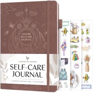image:imageLegend SelfCare Journal  Guided Daily Reflection Journal to Support Mental amp Physical Health  Daily Mood Meditation amp Personal Development Notebook  71x105 Lasts 3 Months Rose GoldDark Terracotta  Gold Foil