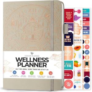 image:imageLegend Wellness Planner amp Food Journal  Daily Diet amp Health Journal with Weight Loss Measurement amp Exercise Trackers  Lifestyle amp Nutrition Diary  Lasts 6 Months A5 size  Dark TealFoggy Alps Gold Foil