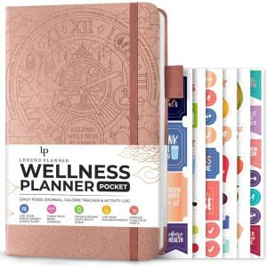 image:imageLegend Wellness Planner amp Food Journal  Daily Diet amp Health Journal with Weight Loss Measurement amp Exercise Trackers  Lifestyle amp Nutrition Diary  Lasts 6 Months A5 size  Dark TealRose Gold Debossed
