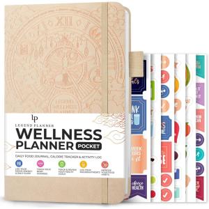 image:imageLegend Wellness Planner amp Food Journal  Daily Diet amp Health Journal with Weight Loss Measurement amp Exercise Trackers  Lifestyle amp Nutrition Diary  Lasts 6 Months A5 size  Dark TealSeashell Gold Foil