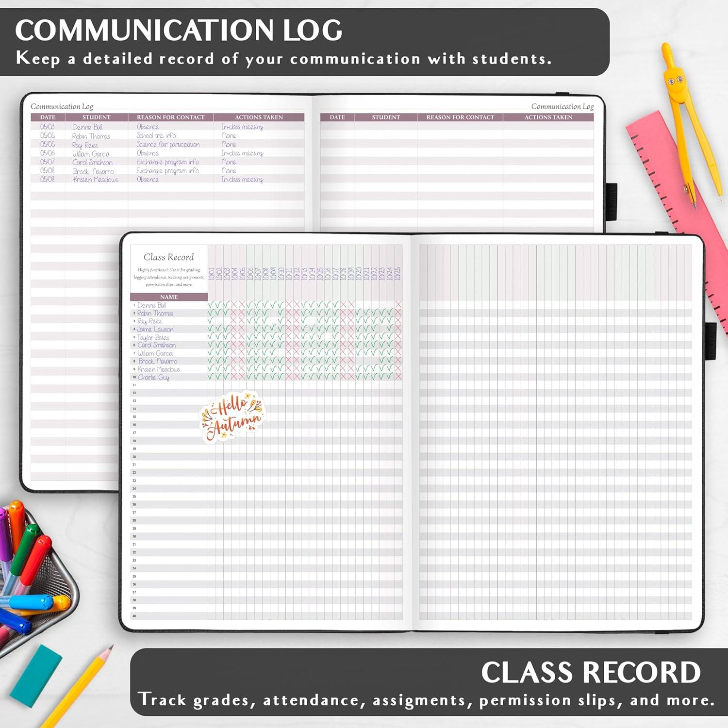 image:imageLegend Teacher Planner Undated Lesson Plan Book for Teachers with Weekly amp Monthly Calendars Classroom Organization amp School Year Planner 85x115 Hardcover Mystic GrayBlack Debossed