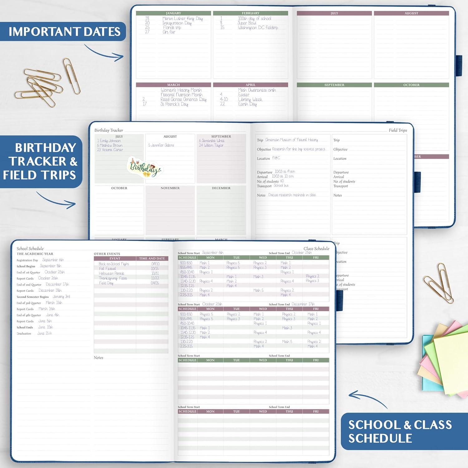 image:imageLegend Teacher Planner Undated Lesson Plan Book for Teachers with Weekly amp Monthly Calendars Classroom Organization amp School Year Planner 85x115 Hardcover Mystic GrayMystic Blue Debossed