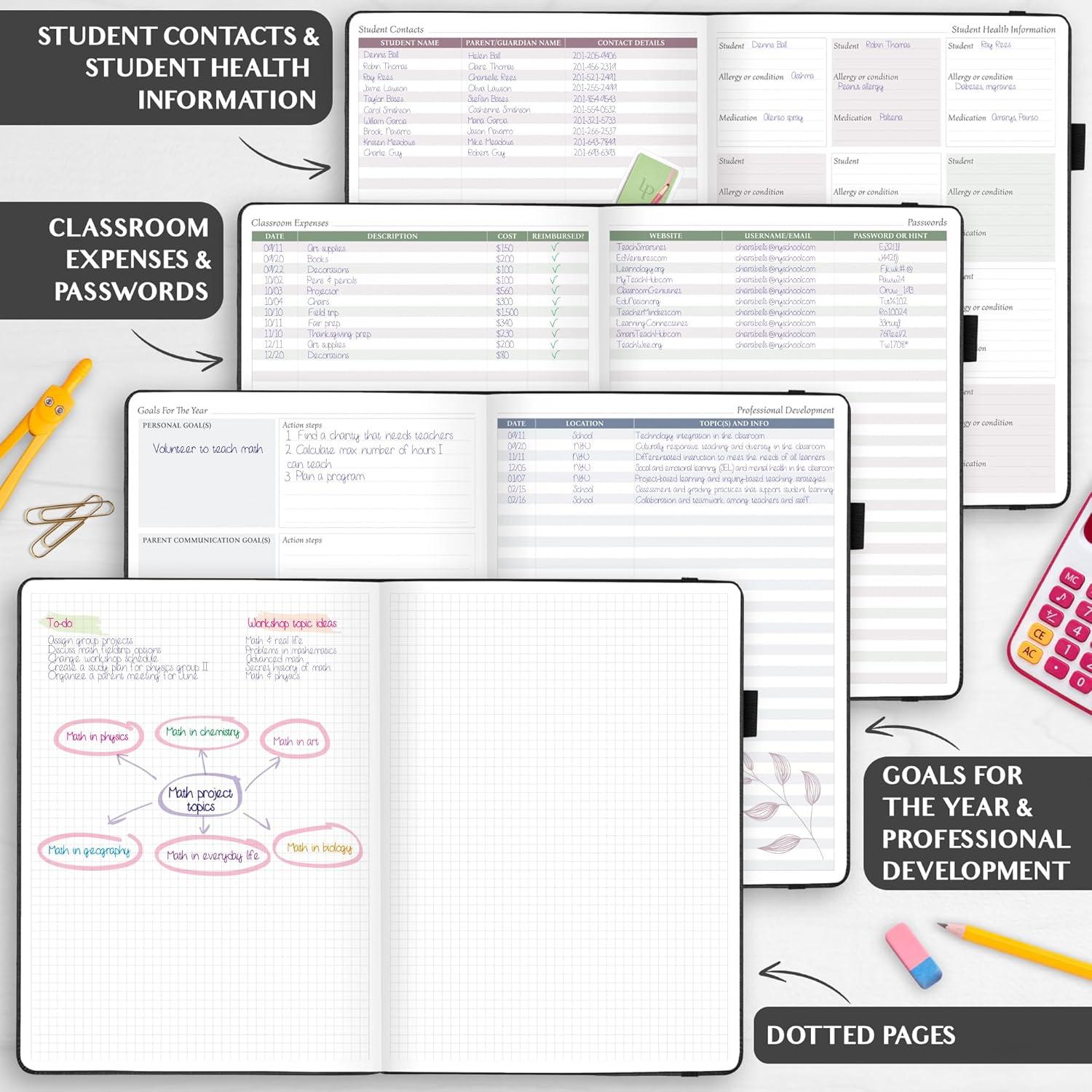 image:imageLegend Teacher Planner Undated Lesson Plan Book for Teachers with Weekly amp Monthly Calendars Classroom Organization amp School Year Planner 85x115 Hardcover Mystic GrayBlack Debossed