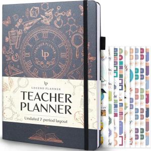 image:imageLegend Teacher Planner  Undated Lesson Plan Book for Teachers with Weekly amp Monthly Calendars  Classroom Organization amp School Year Planner  85x115 Hardcover Mystic GrayMystic Gray Gold