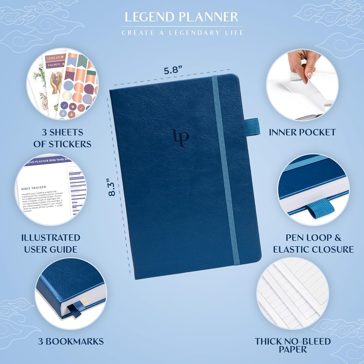 image:imageLegend Bible Study Journal Bible amp Church Note Taking amp Journaling Notebook Faith Based Gifts amp Religious Accessories Rose GoldMystic Blue