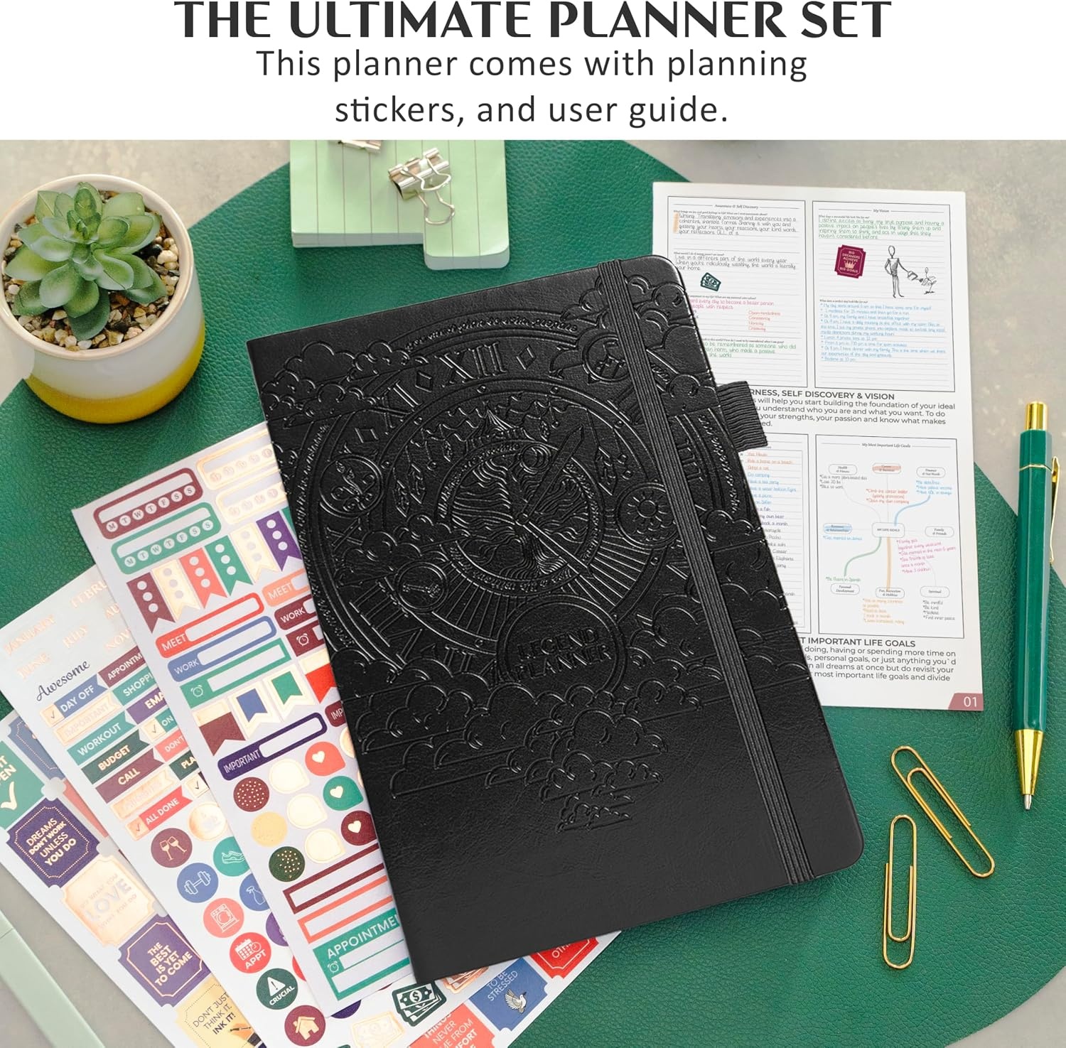 image:imageLegend Dated Hourly Weekly Planner 2026 Daily Monthly amp Yearly Agenda with Time Slots Hardcover Organizer Journal 58x83 PeriwinkleBlack