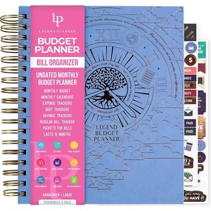 image:imageLegend Budget Planner amp Monthly Bill Organizer with Pockets  Home Finance amp Expense Tracker  Notebook for Household Budgeting BlackPeriwinkle Gold Foil